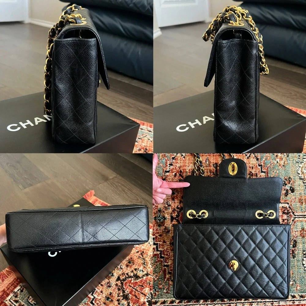 ❌SOLD-payment plan❌ Chanel Classic Vintage Jumbo Caviar Single Flap Bag - Picture 6 of 11